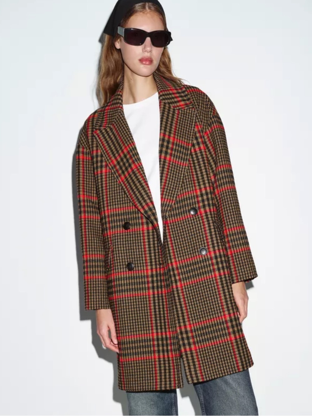 NWT Zara Woman OVERSIZED PLAID COAT Jacket Size S Small